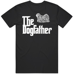 Puli Custom Dog Breed The Dogfather Black Mens Cotton Tee T Shirt