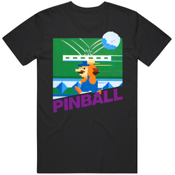 Pinball Nintendo Game Custom Mens Cotton Tee T Shirt