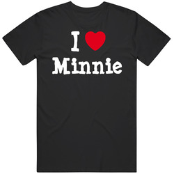 I Love Minnie Cartoon Mens Cotton Tee T Shirt
