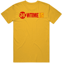 Patrick Mahomes Showtime Nickname Logo Number 15 Athlete Fan Kansas City Football Mens Cotton Tee T Shirt