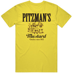 Pitzman's Mustard Retro Vintage Daisy Yellow Cotton Mens Cotton Tee T Shirt