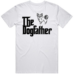 Papillon Custom Dog Breed The Dogfather Mens Cotton Tee T Shirt