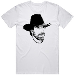 Walker Texas Ranger Face Silhouette Retro 90s Tv Show Fan Mens Cotton Tee T Shirt
