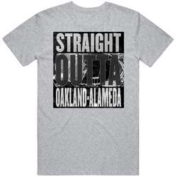 Oakland Alameda County Coliseum Straight Outta Stadium Football Fan Mens Cotton Tee T Shirt
