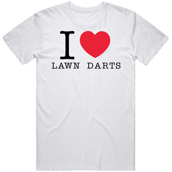 I Love Luv Heart Lawn Darts Mens Cotton Tee T Shirt