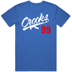 Crooks Dodgers Baseball Gangster 99 Rap Guns Mens Cotton Tee T Shirt