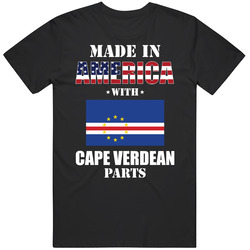 Made In America With Cape Verdean Parts Patriotic Nationality Mens Cotton Tee T Shirt