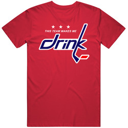 This Team Makes Me Drink Washington Hockey Logo Parody Mens Cotton Tee T Shirt