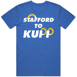 Stafford To Kupp Horns Football Fan Mens Cotton Tee T Shirt