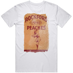 Rockford Peaches Retro Baseball Mens Cotton Tee T Shirt