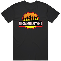 Red Dead Redemption Ii Jurassic Park Movie Logo Parody Mashup Fan Mens Cotton Tee T Shirt