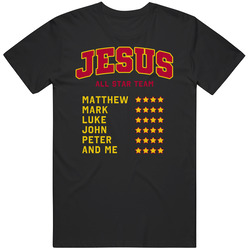 Jesus All Star Team Sports Mens Cotton Tee T Shirt