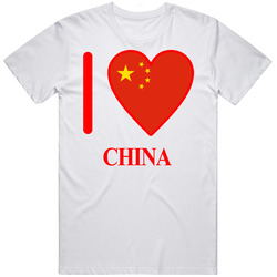 I Love China Olympics Country Mens Cotton Tee T Shirt