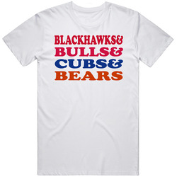 Chicago Hockey Basketball Baseball Football Sports Teams Mashup Fan Mens Cotton Tee T Shirt