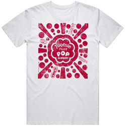Retro Raspberry Tootsie Pop Vintage Candy Wrapper Mens Cotton Tee T Shirt