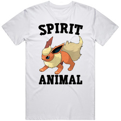 Flareon Is My Spirit Animal Mens Cotton Tee T Shirt