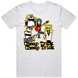 Cheap Trick Rock White Mens Cotton Tee T Shirt