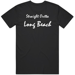 Long Beach Straight Outta Gangsta Long Beach Custom Mens Cotton Tee T Shirt