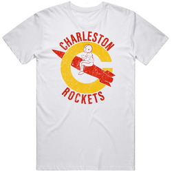 Charleston Rockets Cfl Continental Football League Vintage Team Logo Mens Cotton Tee T Shirt