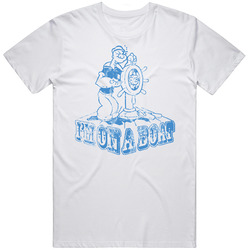 Popeye I'm On A Boat Cartoon Mens Cotton Tee T Shirt