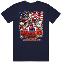 Usa Basketball 1992 Dream Team Caricature Mens Cotton Tee T Shirt