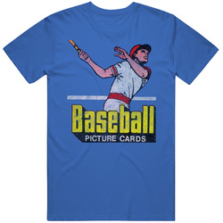 Baseball Picture Card Bubble Gum Pack Vintage Mens Cotton Tee T Shirt