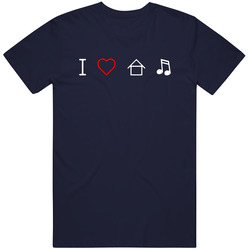 New I Love House Music Navy Mens Cotton Tee T Shirt