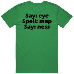 Say Eye Spell Map Say Ness Funny Mens Cotton Tee T Shirt