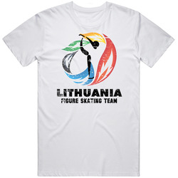 Lithuania Figure Skating Team 2014 Olympic Sochi Vintage Mens Cotton Tee T Shirt