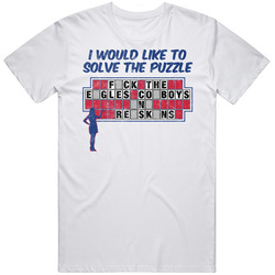 New York Fuck Rest Nfc East Wheel Of Fortune Football Worn Look Mens Cotton Tee T Shirt