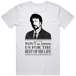 Die Hard Alan Rickman Wont Be Joining Us Mens Cotton Tee T Shirt