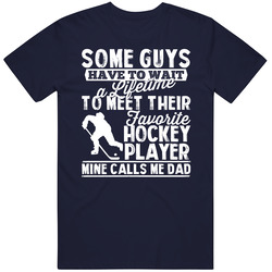 Favorite Hockey Player Star Sport Called Me Dad Father's Day Daddy Mens Cotton Tee T Shirt
