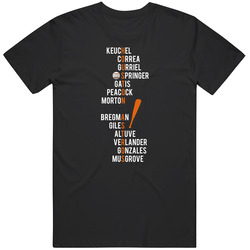 Houston Astros 2017 World Series Champs Roster Players Baseball Mens Cotton Tee T Shirt