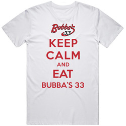 Keep Calm And Eat Bubbas 33 Restaurant Mens Cotton Tee T Shirt
