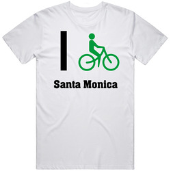 I Bike Santa Monica Custom Mens Cotton Tee T Shirt