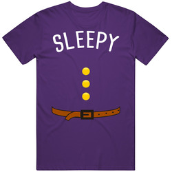 Sleepy Seven Dwarfs Belt Buttons Halloween Mens Cotton Tee T Shirt