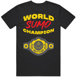 Sumo World Champion Belt Funny Sports Hobby Mens Cotton Tee T Shirt
