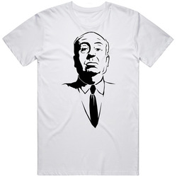 Alfred Hitchcock Head Shot The Twilight Zone 60s 80s Tv Show Mens Cotton Tee T Shirt