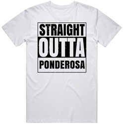 Straight Outta Ponderosa High School Funny Compton Parody Cool Mens Cotton Tee T Shirt