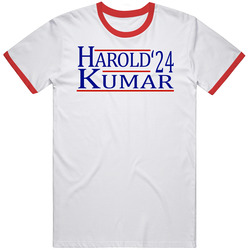Harold And Kumar For President '24 Harold And Kumar Go To Whitecastle Mens Cotton Tee T Shirt