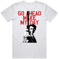 Go Ahead Make My Day Clint Eastwood Dirty Harry Movie  Fan Mens Cotton Tee T Shirt