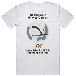Usa Lake Placid 1932 Winter Olympics Mens Cotton Tee T Shirt