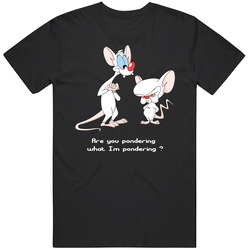 Pinky And The Brain Funny Cartoon Mens Cotton Tee T Shirt