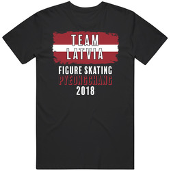 Team Latvia Figure Skating Pyeongchang 2018 Olympic Mens Cotton Tee T Shirt