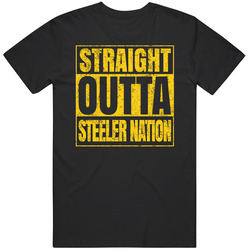 Straight Outta Pittsburgh Football Nation Compton Parody Fan Vintage Cotton Tee Classic Mens Cotton Tee T Shirt