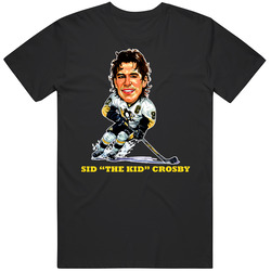 Sidney Crosby Caricature Hockey Player Mens Cotton Tee T Shirt