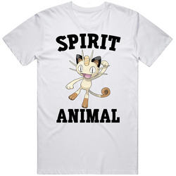 Meowth Is My Spirit Animal Mens Cotton Tee T Shirt
