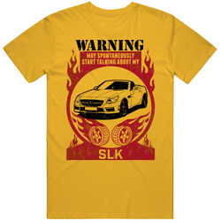 Mercedes Benz Slk Warning May Start Talking About My Car Worn Look Mens Cotton Tee T Shirt