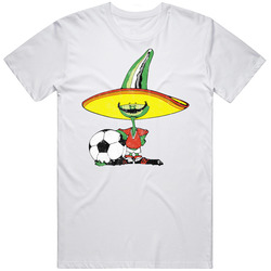 Mexico 1986 Fifa World Cup Soccer Football Mascot Fan Worn Look Mens Cotton Tee T Shirt