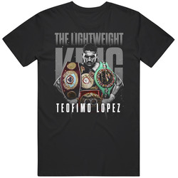 The Lightweight King Teofimo Lopez Boxing Fight Fan Mens Size Large Black Mens Cotton Tee T Shirt